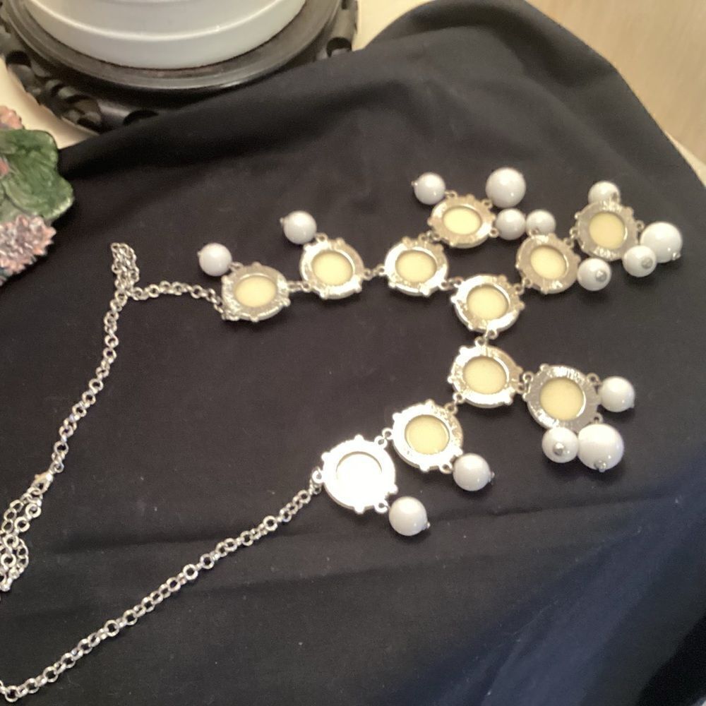 Joan Rivers Silver Tone Adjustable White & Crème Necklace - Picture 6 of 6